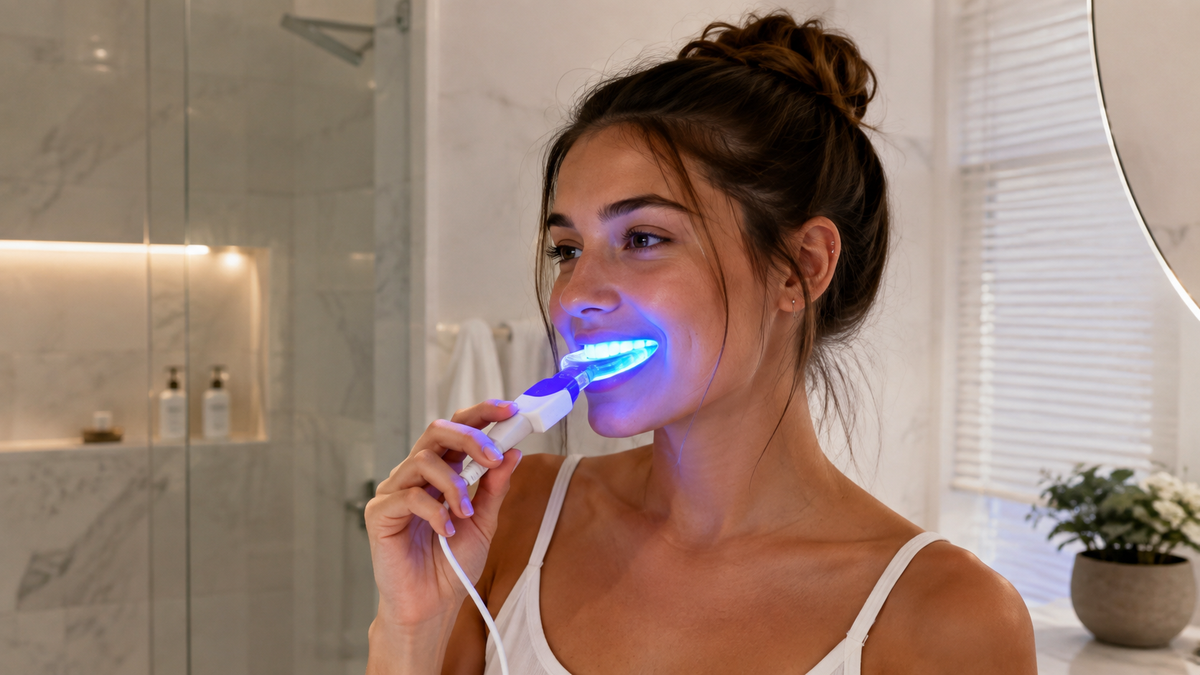 ערכת הלבנת שיניים ביתית עם LED מבית VEXAL